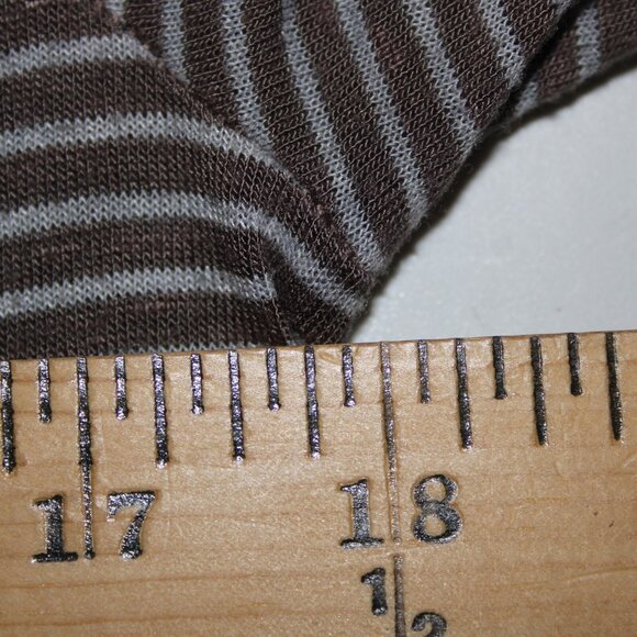 Splendid Sz L Brown Gray Striped Asymmetrical Rayon Linen Poly Wrap Sweater - Picture 11 of 11